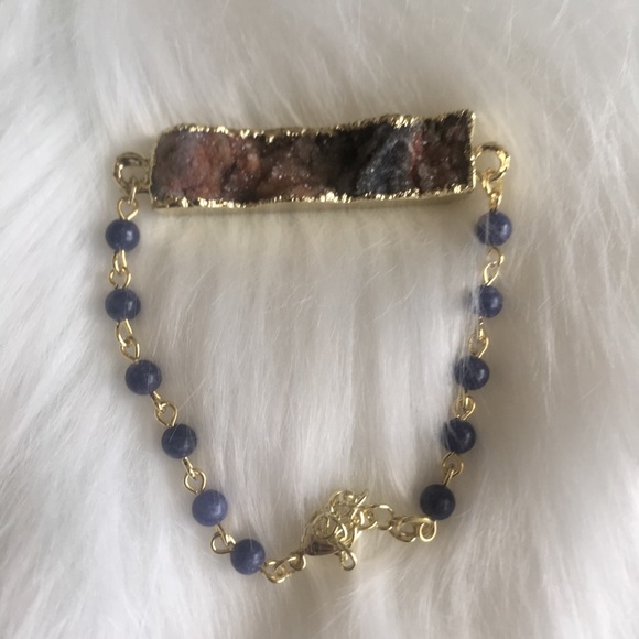 Natural Crystal Bracelet Purple Stone - Picture 3 of 5